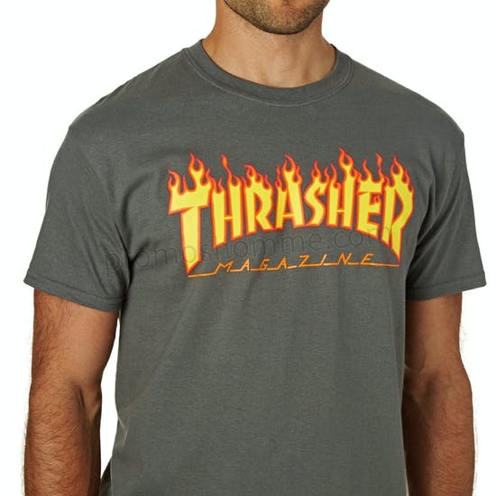 Meilleur Prix Garanti T-Shirt à Manche Courte Thrasher Flame Logo - -1