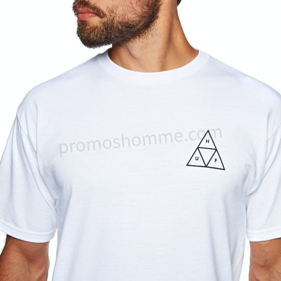 Meilleur Prix Garanti T-Shirt à Manche Courte Huf Essentials Triple Triangle - -3