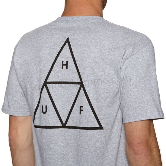 Meilleur Prix Garanti T-Shirt à Manche Courte Huf Essentials Triple Triangle - -1